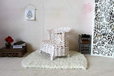 Miniature White Sofa 1:6 Scale Dollhouse Furniture. Cottage Chic Wicker Couch
