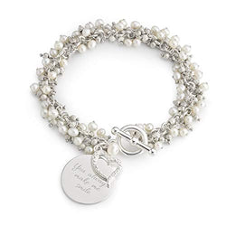 Things Remembered Personalized Pearl Flutter Bracelet with Engraving Included