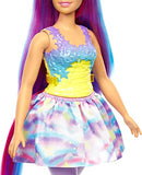 Barbie Dreamtopia Unicorn Doll (Curvy, Blue & Purple Hair), with Skirt, Removable Unicorn Tail & Headband, Toy for Kids Ages 3 Years Old and Up