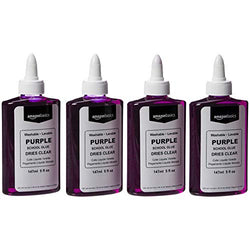 AmazonBasics Purple Washable Liquid School Glue, Dries Clear, 5 oz Bottle, 4-Pack