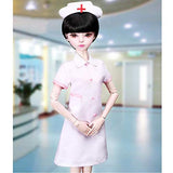 CUTICATE White Nurse Dress and Cap for 1/3 BJD Doll Clothes for Night Lolita Dolls