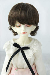 Doll Wigs JD400 Double Short Curls Pony Synthetic Mohair BJD Doll Wigs (Brunette, 7-8inch)