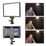 SUPON 3 Pack LED Video Light Stand Lighting Kit with Battery/Charger for Studio Photography YouTube Video Shooting,Bi-Color 3300K-5600K Ultra Slim Countinuous Output Lighting Panel