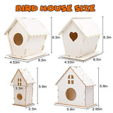 hapray 4 Pack Bird House Kit, DIY Birdhouse Kits, Wooden Crafts Arts for Children to Build and Paint (Includes Paints & Brushes) for Kids Girls Boys Toddlers