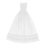 Injoyo Lace Tulle Bridesmaid Dress Wedding Party Evening Dance Gown for 1/3 BJD Dolls, 4 Colors - White