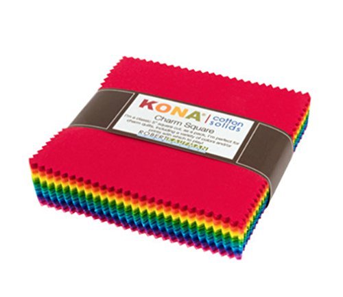 Kona Cotton Solids Bright Charm Square 85 5-inch Squares Charm Pack Robert Kaufman CHS-693-85