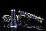 Glory Dark Blue/Silver Keys Bb B Flat Clarinet with Second Barrel, 11reeds,8 Pads cushions,case,carekit -Click to see More Colors
