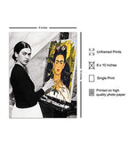 Frida Kahlo Art - Frida Kahlo Poster - 8x10 Mexican Wall Art - Frida Kahlo Wall Decor - Frida Kahlo Paintings, Print, Portrait, Photo, Wall Art, Self Portrait - Gifts for Artists