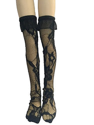 Black Lace Mid-Long Tight Stocking for 1/3 1/4 1/6 BJD and for Blythe Doll