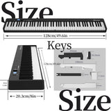 Cossain Folding Piano 88 Key Keyboard with Upgrade Full Size Semi 88 Key Weighted Keyboard Digital Piano with MIDI Portable Piano Keyboard for Beginners - Deep Black