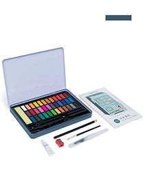 HIMI Watercolor Paint Set, 36 Vivid Colors in Pocket Box with Watercolor Brush and More, Perfect for Kids, Adults, Beginners, Artists Painting, Sketching, and Illustrating-Green Case