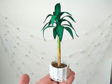Miniature Plant Dracena for Dollhouse, 1/6 scale Potted Green Floral Terrarium