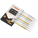 Tingeart Premium 3 Colors Gel Pen Set - White, Gold and Silver Gel Ink Pens, Archival Ink FineTip Sketching Pens For Illustration Design, Black Paper Drawing, Adult Coloring Book, Pack of 9