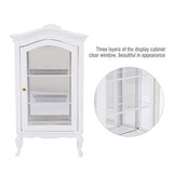 Hztyyier Doll House Furniture, 3.54 x 1.42 x 6.3in Miniature 1:12 Scale Wooden Cabinet Three Layers Window Display Cabinet for Dollhouse Living Room Decoration Accessories