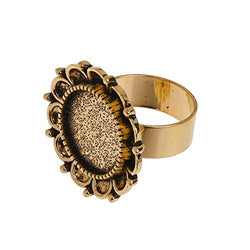 16mm Round flower type Ring Setting,bezel ring blank,ring setting,Sold 5pcs/lot,antique gold