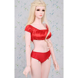 BJD Girl Doll Lace Base Underwear Underpants Suit Clothes for 1/3 1/4 1/6 BJD SD Doll,Red,1/3