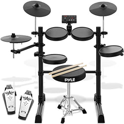 8-Piece Electronic Drum Set Professional Electric Drumming Kit Machine w/ MIDI Support, Preloaded Sounds, Record Mode, Cymbals, Digital Foot Pedals, Sound Module, Drumsticks, Mac/PC Compatible