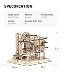 Rowood 3D Wooden Marble Run Puzzle Craft Toy, Gift for Adults & Teen Boys Girls, Age 14+, DIY Model Building Kits - Tower Coaster