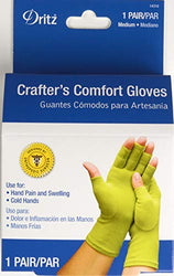 Dritz Supports During Crafting, Quilting, Sewing, Knitting, Household Duties Crafters Comfort Glove-Medium, Kiwi Green