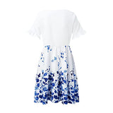 Ulanda-Dresses for Women, Women's Casual Dresses Summer Flowers Bell Sleeve Ruffle Hem Loose Swing Tunic Midi Dress