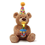 GUND Happy Birthday Animated Bear Singing Light Up Plush Stuffed Animal, 10"