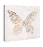 The Oliver Gal Artist Co. Animals Wall Art Canvas Prints 'Golden Butterfly Glimmer' Home Décor, 12" x 12", Gold, White