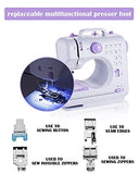 HYEASTR Sewing Machine Electric Household Sewing Machines for Beginners 12 Built-in Stitches 2 Speed with Foot Pedal，Light, Storage Drawer