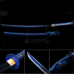 Katana Sword, Fully Handmade Real Japanese Sword 1045 High Carbon Steel Samurai Sword with Wooden