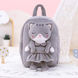 Lazada Kids Backpack Toddler Backpacks Stuffed Animal Cat Toys Small Backpack Gray 9.5"