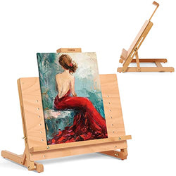 VISWIN Tabletop Easel, Portable Sketching & Drawing Board Easel, Premium Beech Wood Display Desktop Easel with Adjustable Angle for Adults, Students, Beginners, Holds Canvases Up to 22.5" High