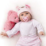 Yesteria Lifelike Reborn Baby Dolls 22 Inches 2 Outfits Silicone Vinyl Weighted Cotton Body Gift Set