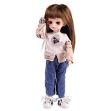 UCanaan 1/6 BJD Dolls Clothes Set for 11.5In-12In Fashion Jointed Dolls 30cm Poseable Dolls-Ellie