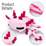 XSLWAN Pink Axolot Plush Plush Stuffed Toy Soft Throw Pillow Decorations for Video Game Fans, Kids Birthday Party Favor Preferred Gift for Holidays, Birthdays(Pink Axolot)