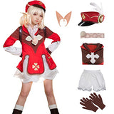 Genshin Cosplay Uniform Klee Dress All Characters Cosplay Outfit Halloween Hu Tao Costume (XS, Klee Cosplay)