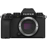 FUJIFILM X-S10 Mirrorless Digital Camera Body Bundle, Includes: SanDisk 128GB Extreme PRO Memory Card, Spare Fujifilm Battery, Card Reader, Memory Card Wallet and Lens Cleaning Kit (6 Items)