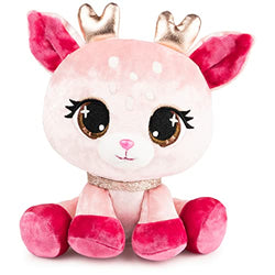 P.Lushes Designer Fashion Pets Lissa Doemi Premium Deer Stuffed Animal, Pink and Gold, 6”
