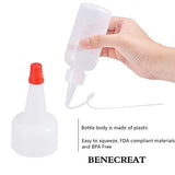 BENECREAT 12Pack 4 Ounce Plastic Squeeze Dispensing Bottles with Red Tip Caps and Measurement - Good for Crafts, Art, Glue, Multi Purpose