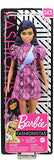 Barbie Fashionistas Doll with Blue Hair Wearing Pink & Black Dress, White Sneakers & Bag, Toy for Kids 3 to 8 Years Old