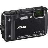 Nikon COOLPIX W300 Digital Camera (Black) (26523) + 64GB Memory Card + Card Reader + Deluxe Soft Bag + Flex Tripod + Cleaning Kit + More (Renewed)