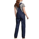 Dickies Women's Denim Bib Overall, Dark Indigo Black, Extra Small