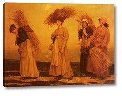 Home from Gleaning by Valentine Cameron Prinsep - 10" x 14" Gallery Wrap Giclee Canvas Print - Ready to Hang
