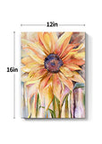 Xstar Canvas Wall Art Decorative Sunflowers Oil Painting Artwork Prints Pictures Farmhouse Home Decor for Living Room Bedroom Kitchen Bathroom Garden, Framed Ready to Hang, 12x16 inch