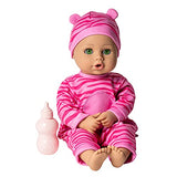 Adora Playtime Baby Doll 13" Tiger Bright - Medium Skin Tone, Hazel Green Open/Close Eyes, Comes with A Baby Bottle