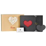 Scrapbook Firbon Handmade DIY Family Album with Bonus Gift Box for Christmas, Valentine's Day, Birthday and Homecoming (Black)