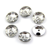 Raylinedo 30 X 15mm Silver Plated Acrylic Two Hole Heart Button Plastic Crystal Glass