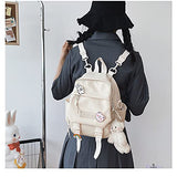 Cute Mini Backpacks with Accessories Aesthetic Mini Backpack for Teens Kawaii Small Backpack (White,With-Accessories)