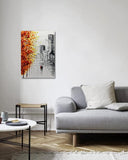 Boieesen Art,24x36Inch Modern Romantic Hand Painted 3D Textrred Abstract Wall Art Cityscape Oil Painting Contemporary Canvas Artwork for Living Room Bedroom Wall Décor