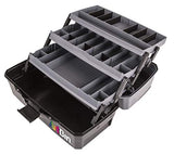 ArtBin 3 Art Supply Box Portable Art & Craft Organizer with Lift-Up Trays [1] Plastic Storage Case Gray/Black