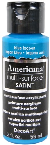DecoArt Americana Multi-Surface Satin Acrylic Paint, 2-Ounce, Blue Lagoon