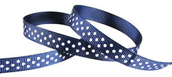 Polka Dot Ribbon for Crafts - 2x5yd 3/8" Grosgrain Fabric Swiss Dot, For Birthday Gift Wrap, Hair